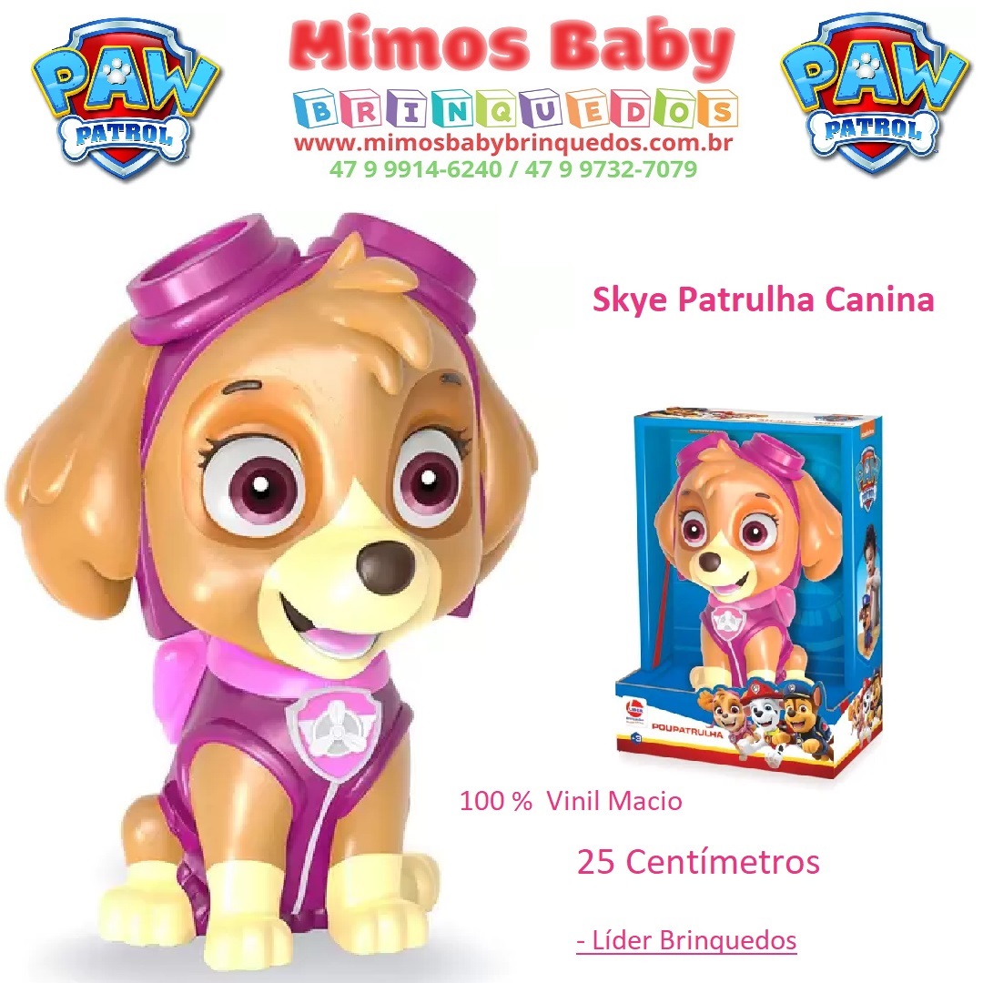 Skye Gigante Brinquedo Infantil Boneca Patrulha Canina - Tem Tem