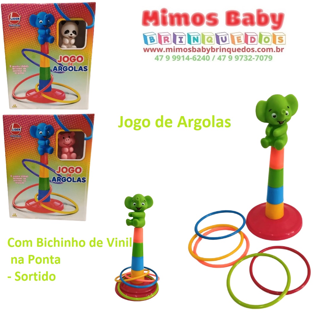 Jogo De Argolas Ursinho Para Bebês + 1 Ano 12 Meses Didático