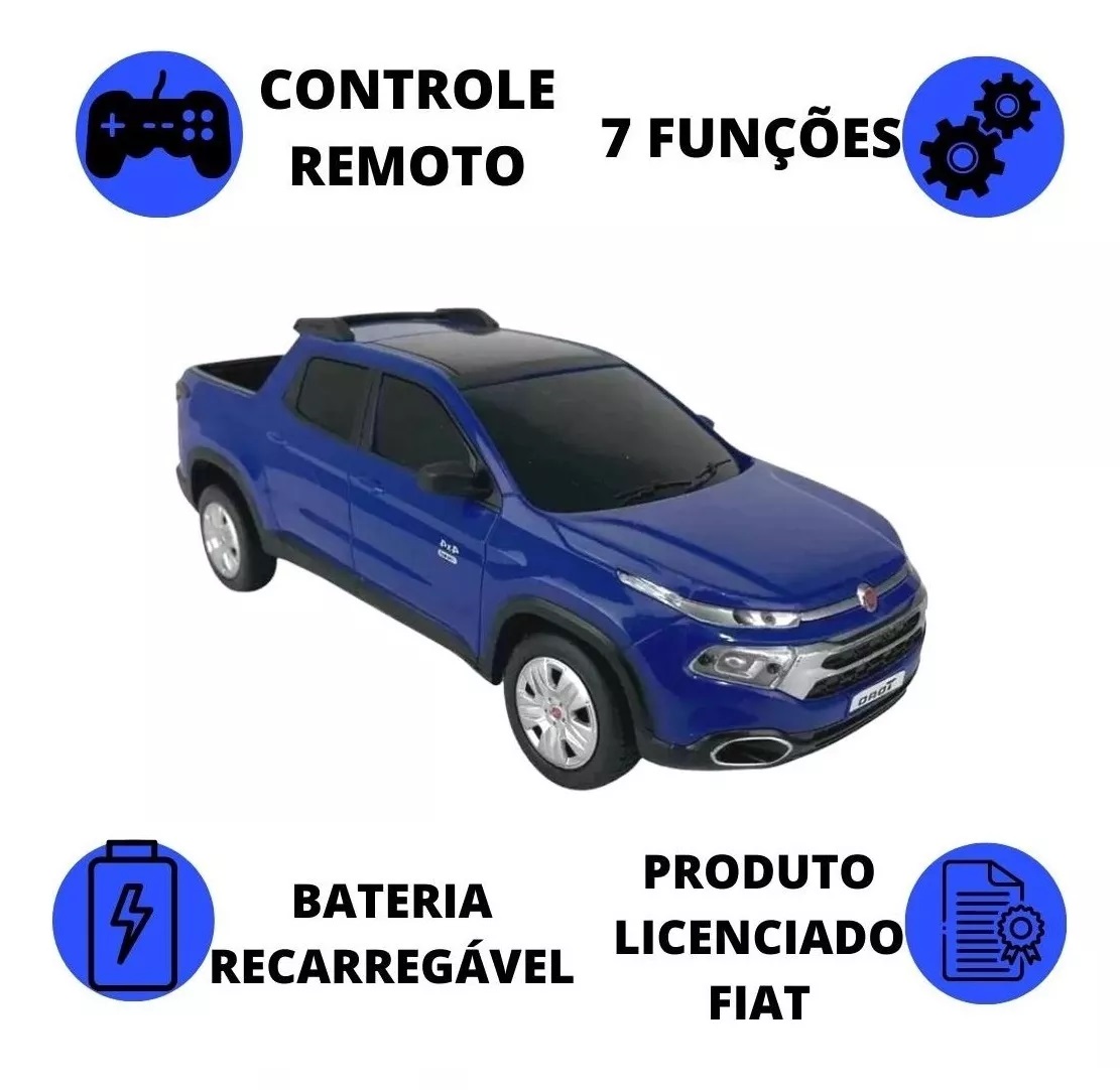 Carro Infantil De Controle Remoto Giant Four Wheeler Pickup Cor Azul