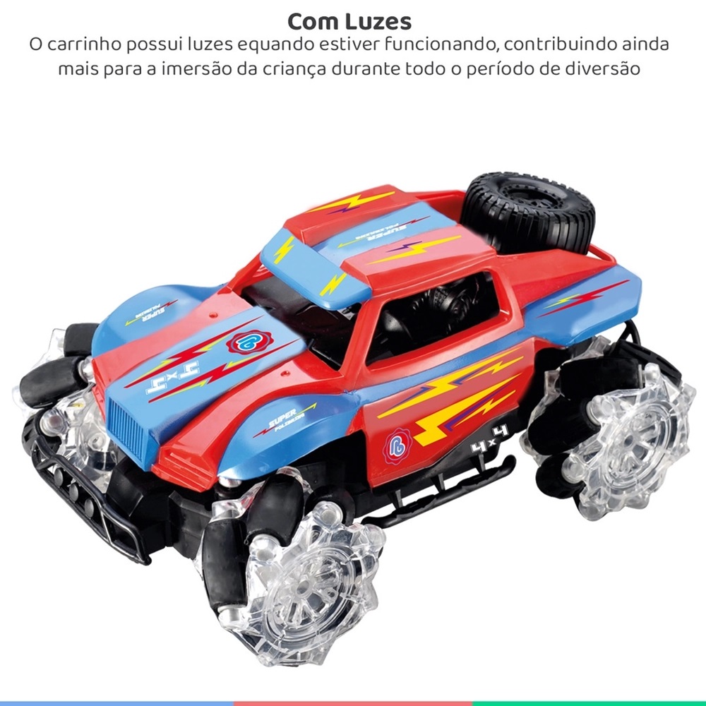 Brinquedo Infantil Carrinho de Controle Com Luz e Drift 360