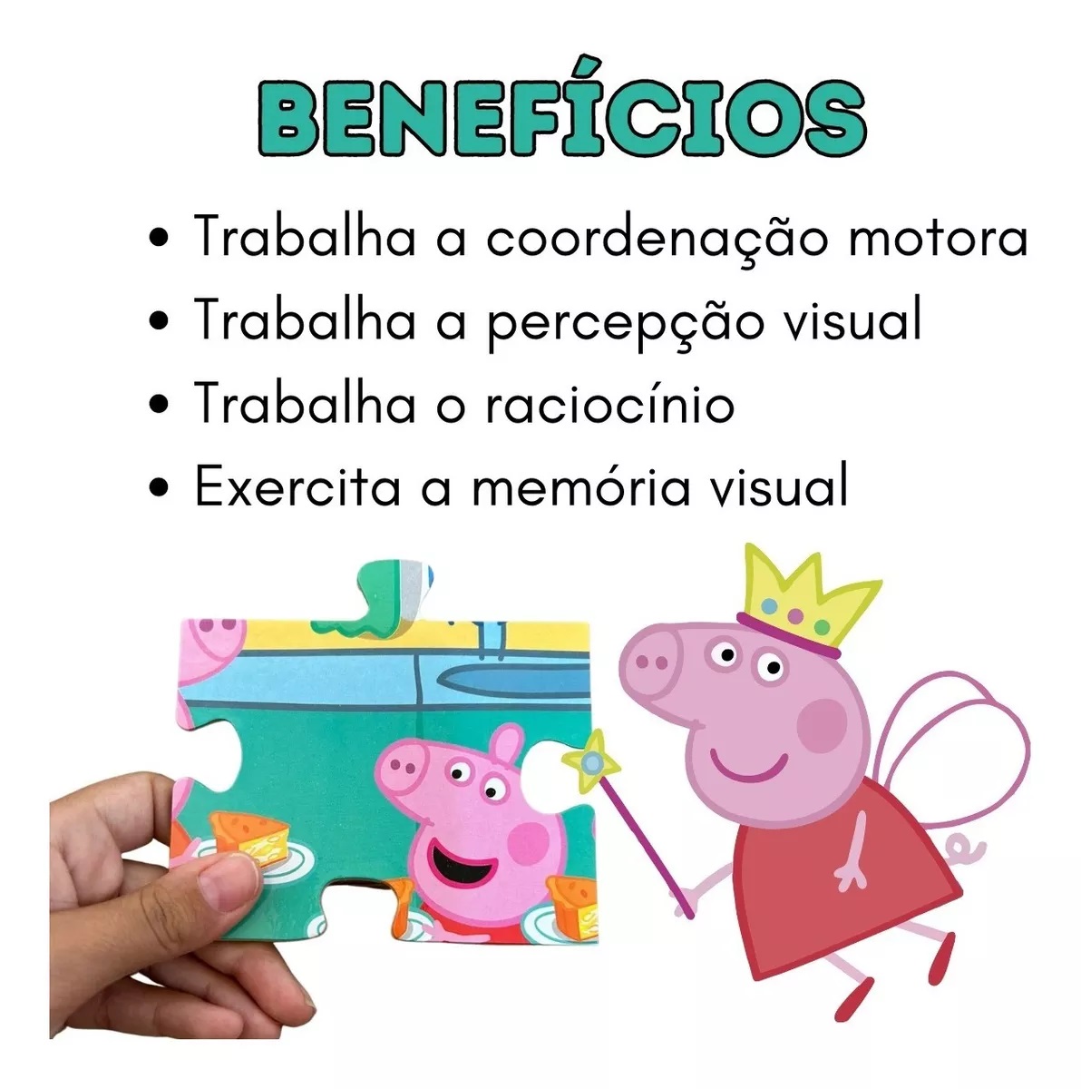 Meu Primeiro Quebra Cabeça Infantil Peppa Pig Peças Grandes - Nig