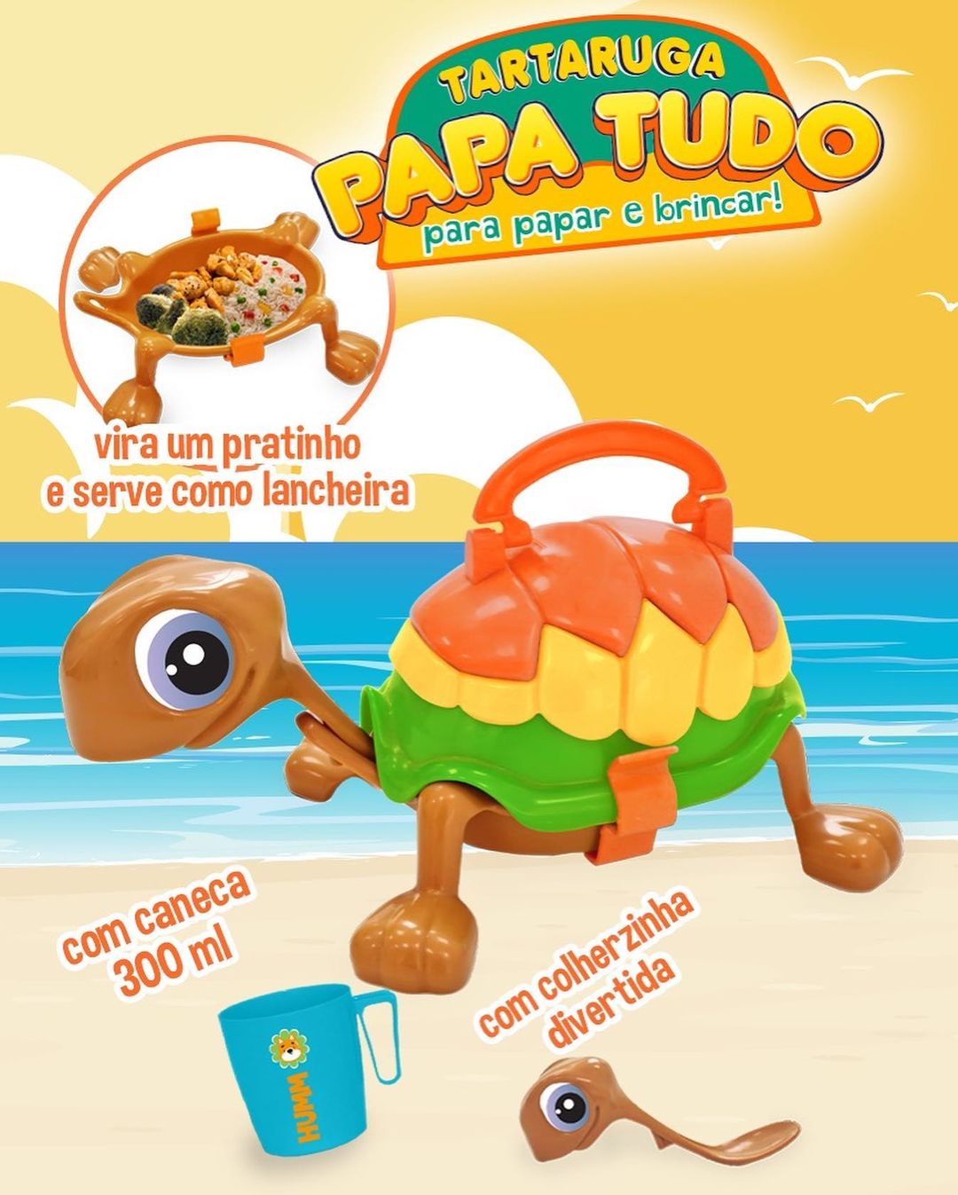 Kit Alimentação Tartaruga Papa Tudo 3 peças – Homeplay – Maior