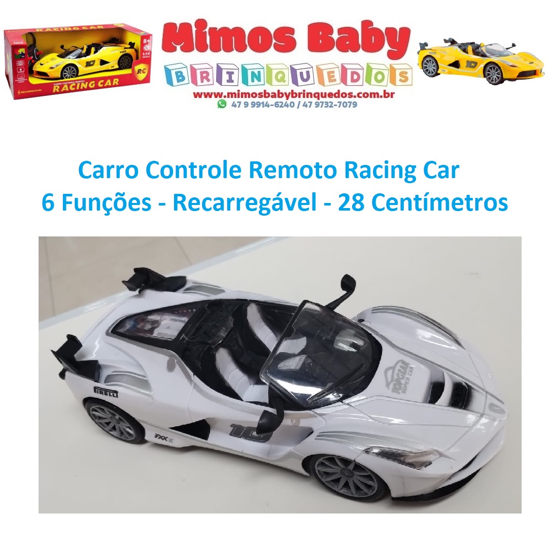 Carrinho de Controle Remoto, Polibrinq, Top Car, 1:24, Cores Sortidas