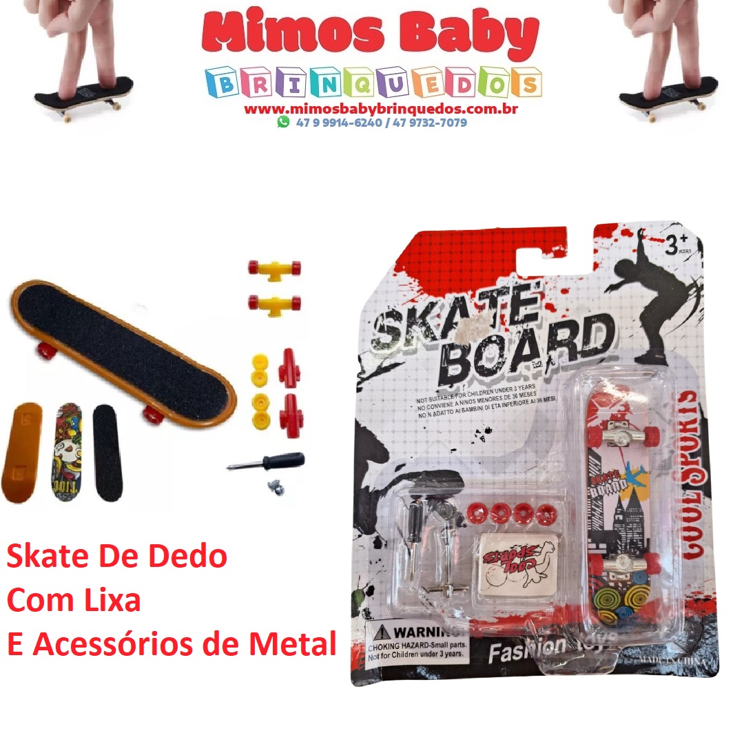 Brinquedo Skate Board De Dedo Com Lixa E Acessórios - Lojas França