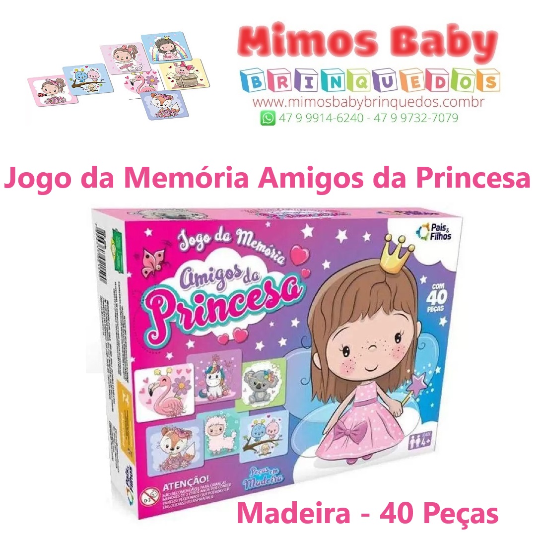 Jogo da Memória Princesas Disney em Madeira - Xalingo