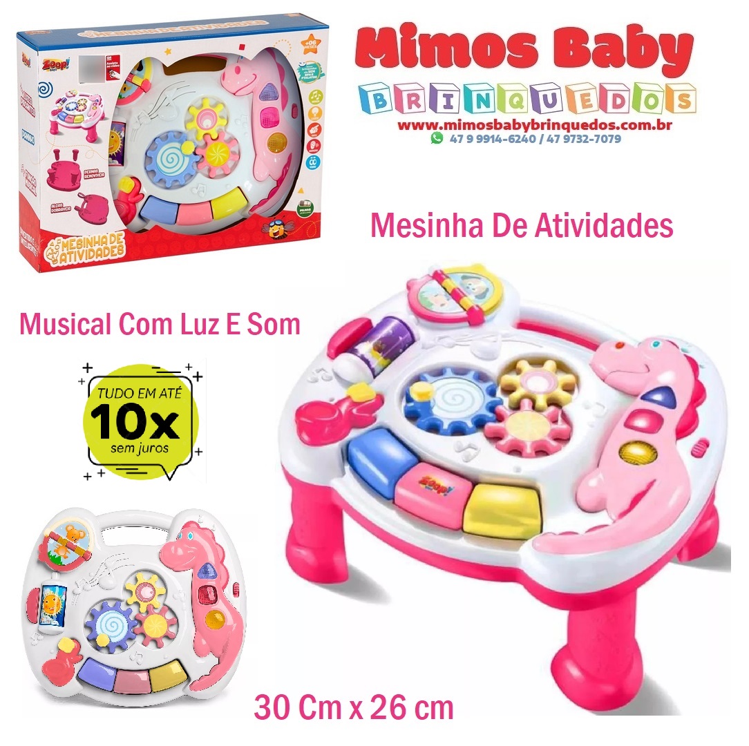 Mesa Didática Infantil Rosa Bebe 1 Ano Infantil Brinquedo