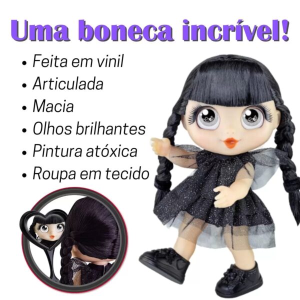Boneca Bravezinha Com Acessorios Escova E Espelho Bee Toys - Wandinha - Image 5