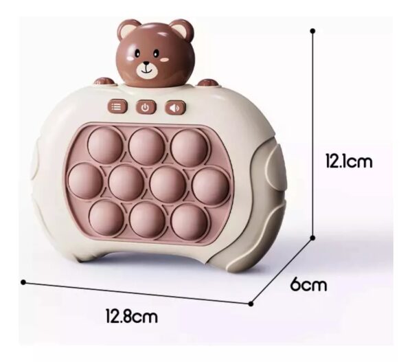 Pop-it Game Eletrônico Urso Marrom Anti Stress Fast Push Portátil - Image 4