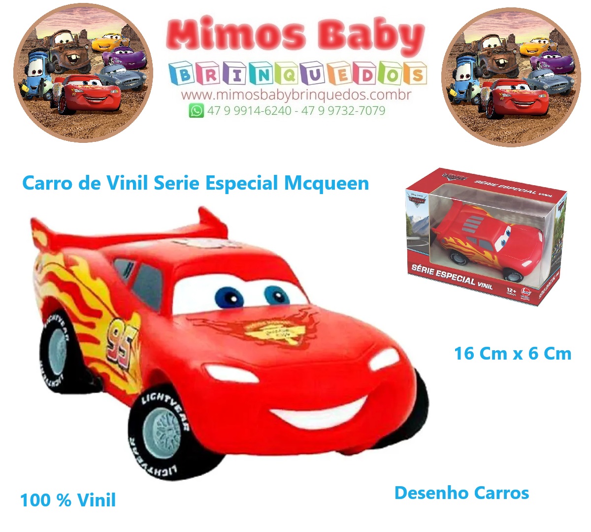Carro Fofomóvel - Disney Cars - Relâmpago McQueen - Lider