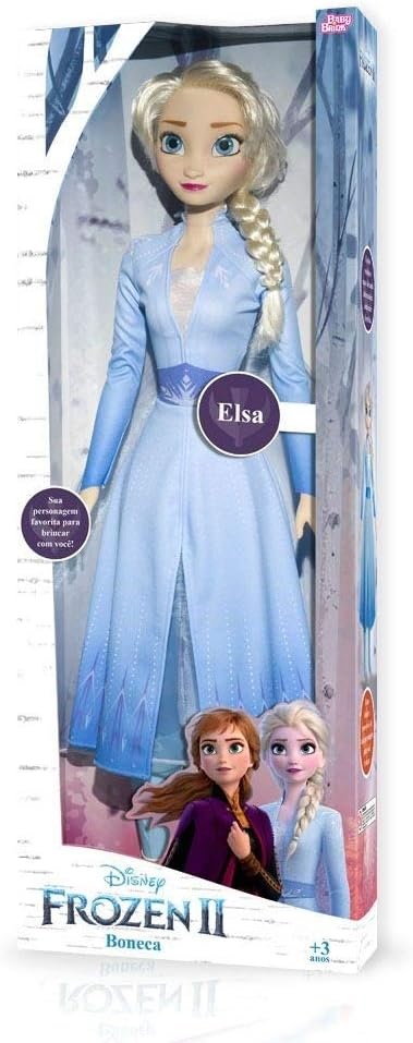 Boneca Elsa Grande Frozen 55cm Disney Original Baby Brink