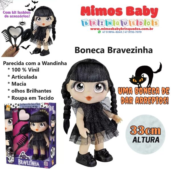 Boneca Bravezinha Com Acessorios Escova E Espelho Bee Toys - Wandinha