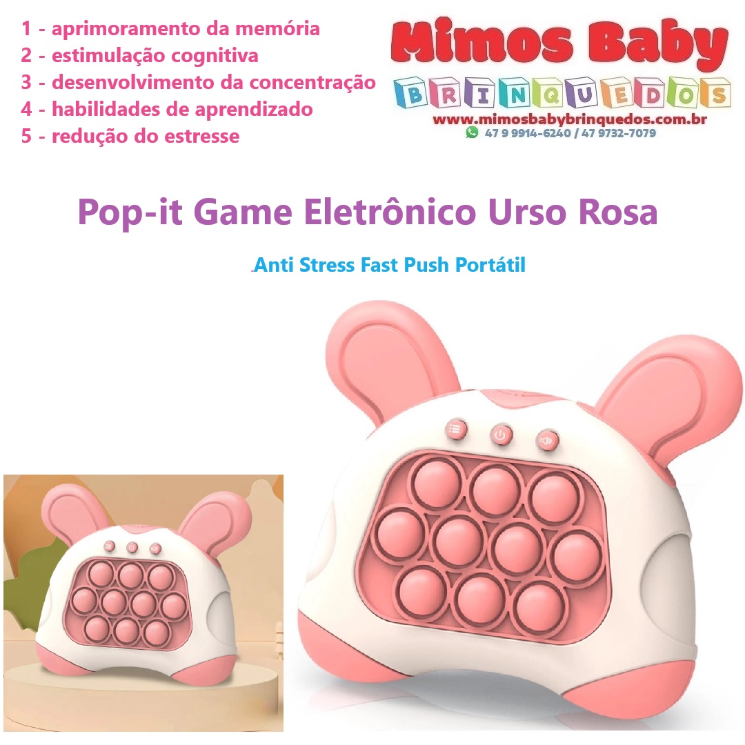 Mini Game Pop-it Eletrônico Antiestresse Brinquedo - CLICK PUSH