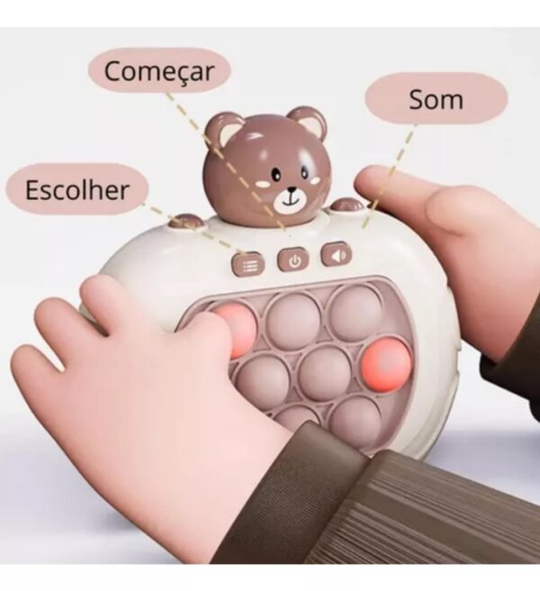 Pop-it Game Eletrônico Urso Marrom Anti Stress Fast Push Portátil - Image 3
