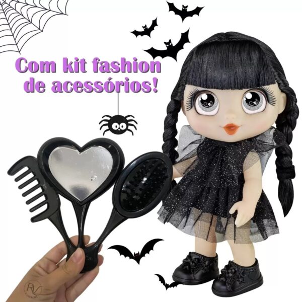 Boneca Bravezinha Com Acessorios Escova E Espelho Bee Toys - Wandinha - Image 7