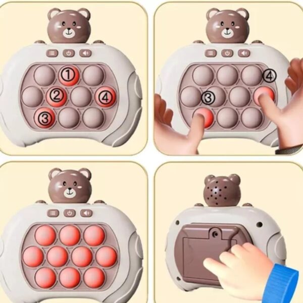 Pop-it Game Eletrônico Urso Marrom Anti Stress Fast Push Portátil - Image 5