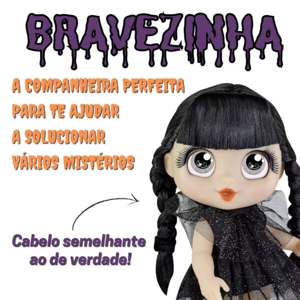 Boneca Bravezinha Com Acessorios Escova E Espelho Bee Toys - Wandinha - Image 6