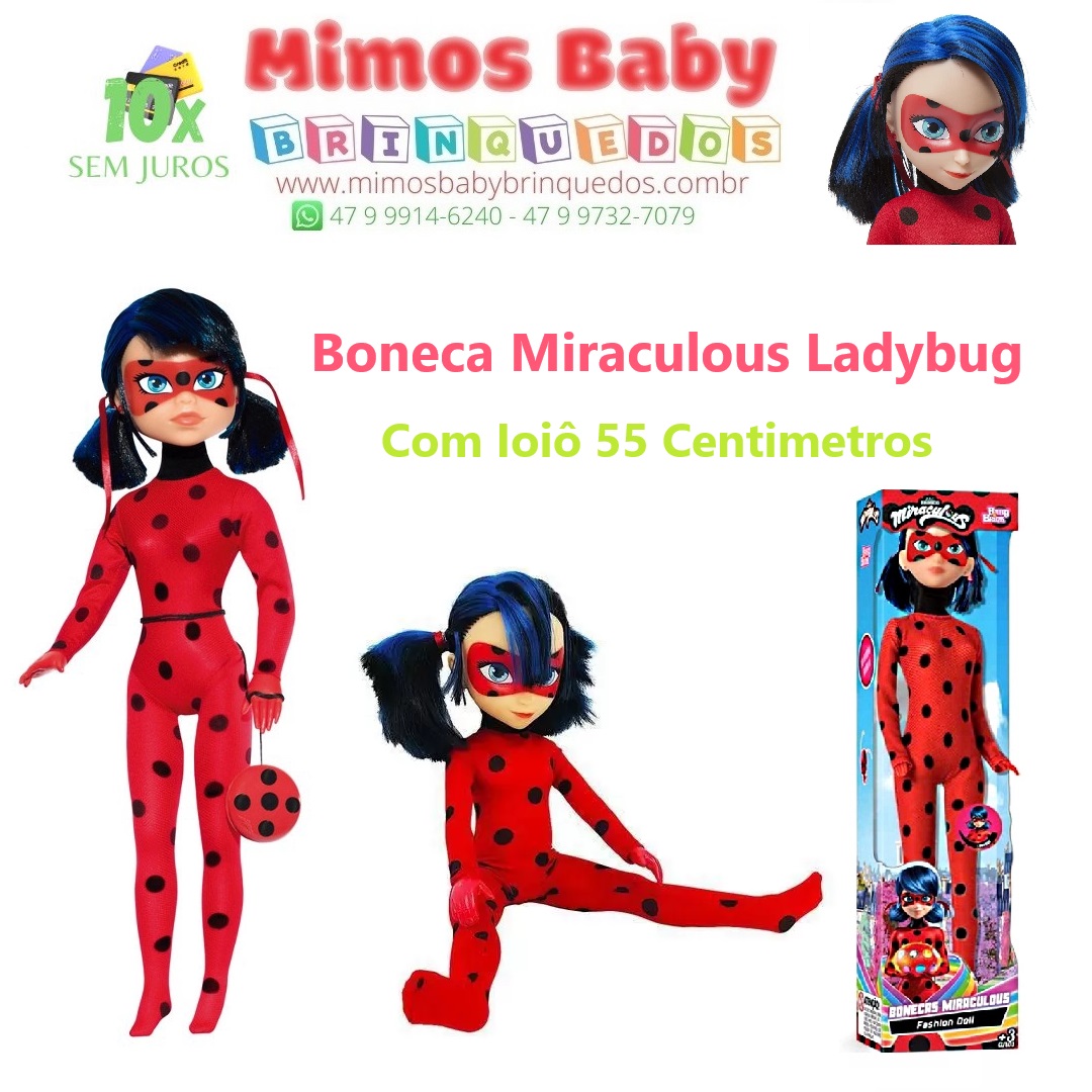 Boneca Miraculous Ladybug Baby Brink Com Ioiô 55 Cm - Novabrink - Bonecas -  Magazine Luiza
