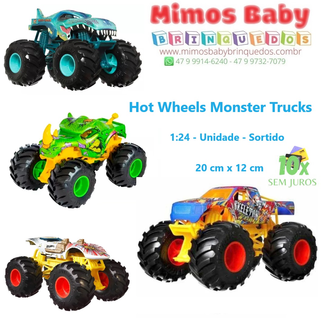 Hot Wheels Monster Trucks Veículo de Brinquedo 1:24 - Unidade - Sortido