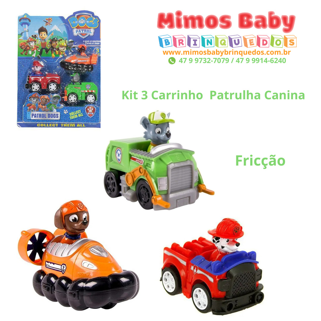 Kit 09 carrinho patrulha canina