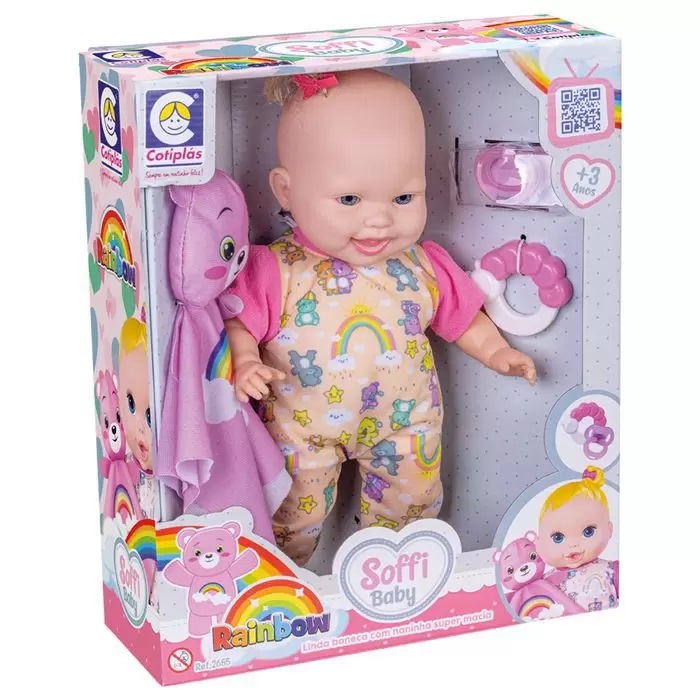 Boneca de pano bebê 46 cm verde em Promoção na Americanas