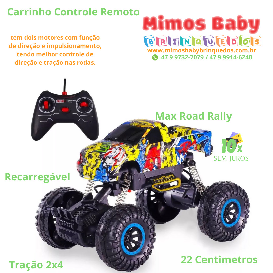 Carrinho De Controle Remoto Pickup Monster Truck Polibrinq