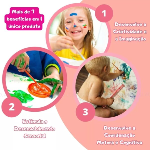 Casinha Pintar E Montar Barbie Com Kit 6 Guache - 1 Pincel - Madeira - Quebra Cabeça 3D - Image 2