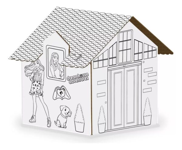 Casinha Pintar E Montar Barbie Com Kit 6 Guache - 1 Pincel - Madeira - Quebra Cabeça 3D - Image 6