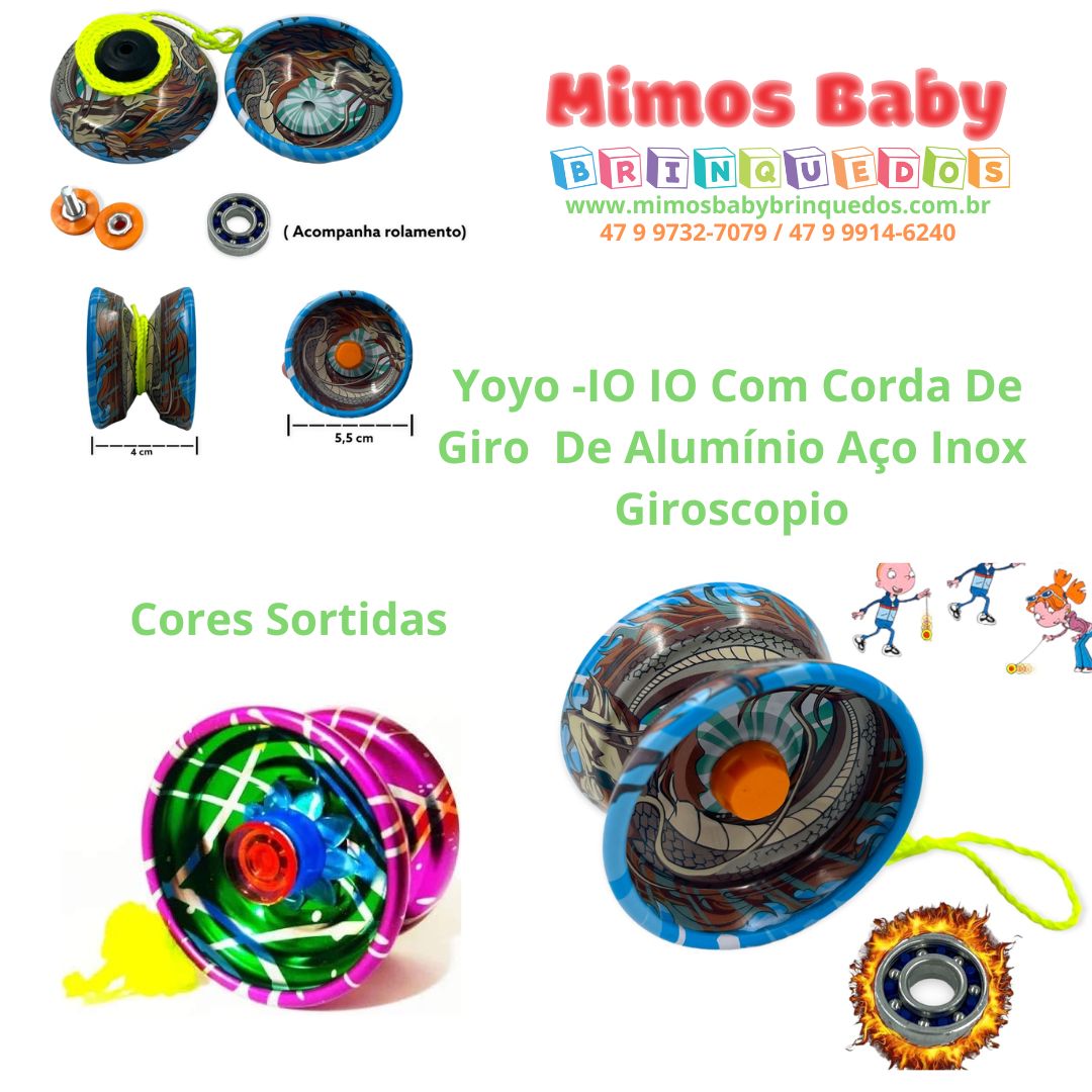 Yoyo -IO IO Com Corda De Giro De Alumínio Aço Inox -Giroscopio