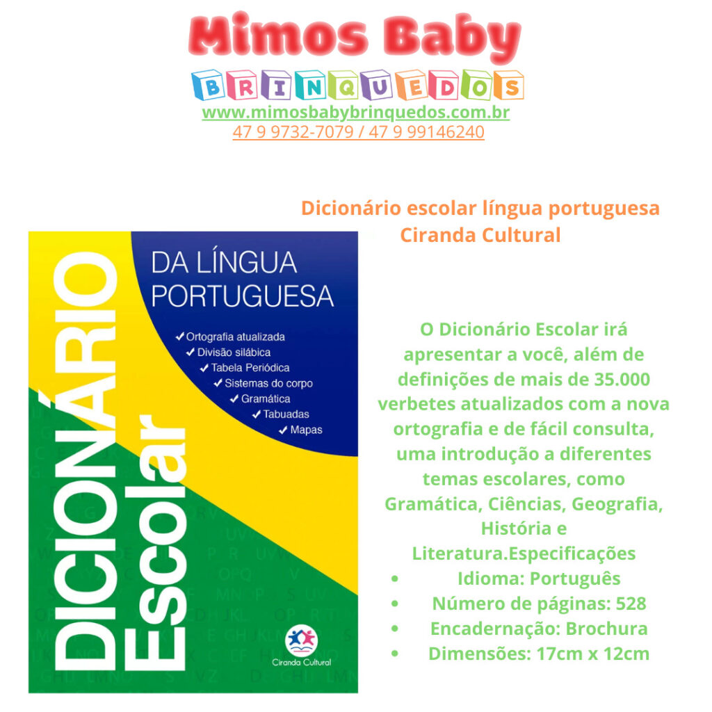 Dicionário Escolar Língua Portuguesa Ciranda Cultural Maior Loja De Brinquedos Da Região 8987