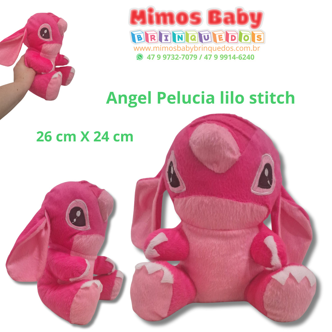 Angel Pelucia lilo stitch – 26 cm X 24 cm – Maior Loja de Brinquedos da  Região