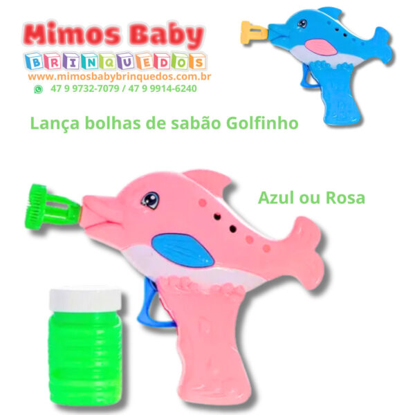 Lança bolhas de sabão Golfinho - A rt brink Azul ou Rosa