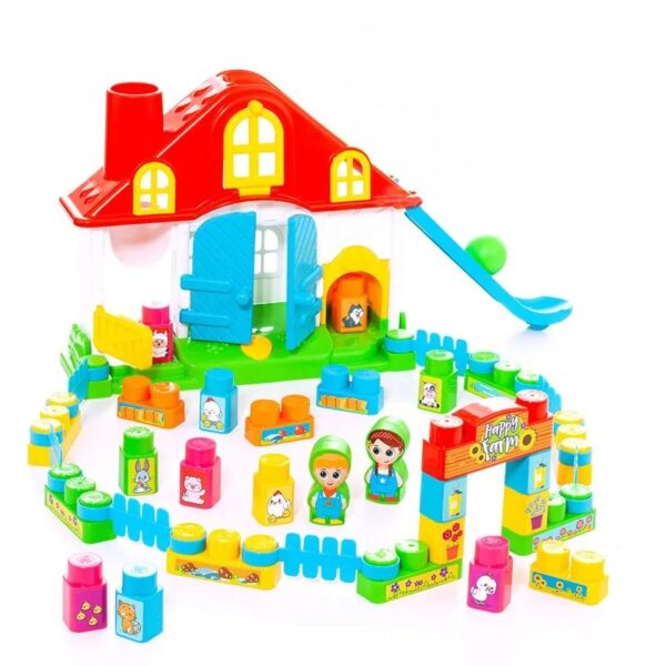 Casinha com 19 Blocos De Montar - Coleção Baby Land - Molto Blocks - Fazendinha - Image 2