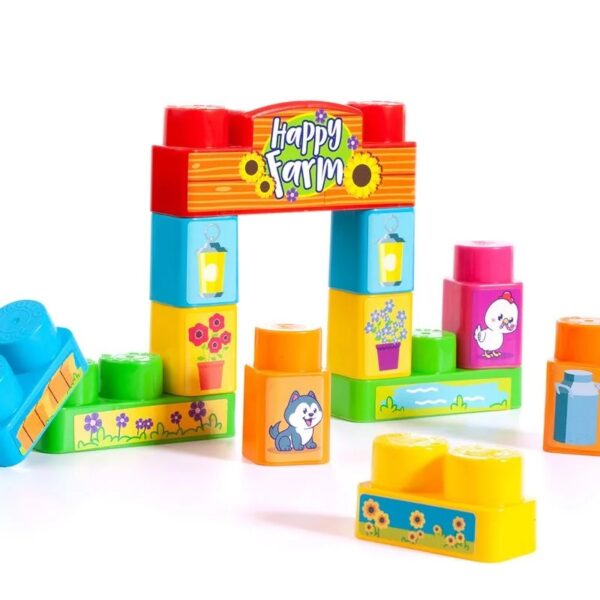 Casinha com 19 Blocos De Montar - Coleção Baby Land - Molto Blocks - Fazendinha - Image 6