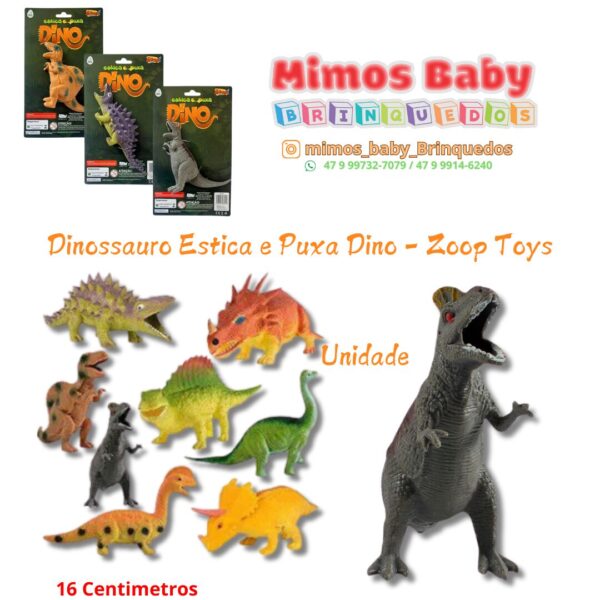 Dinossauro Estica e Puxa Dino - Zoop Toys  -Unidade