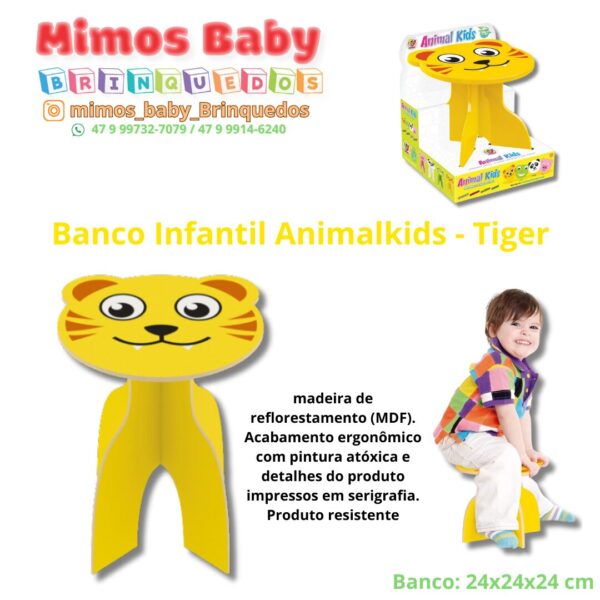 Banco Infantil Animalkids - Tiger