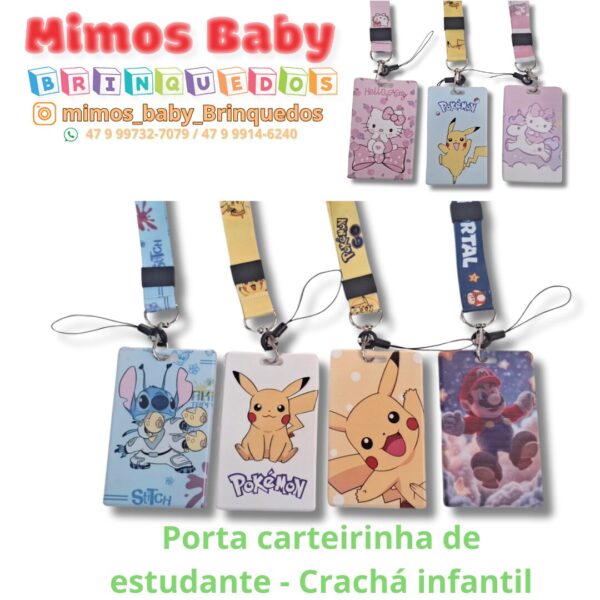 Porta carteirinha de estudante - Crachá infantil
