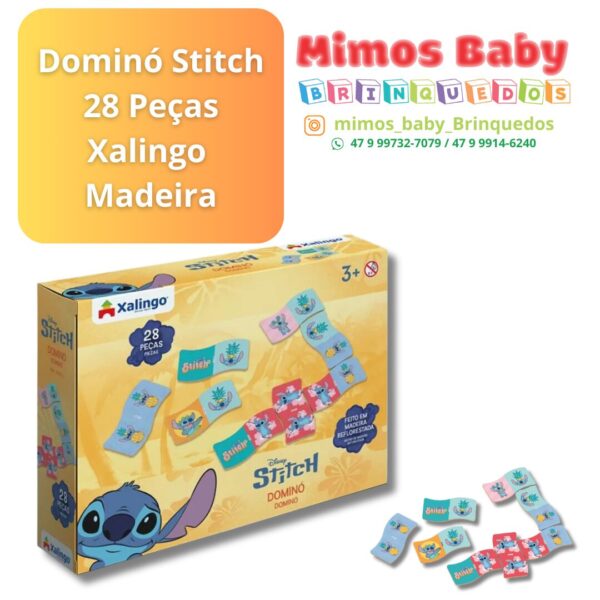 Dominó Stitch 28 Peças Xalingo  Madeira