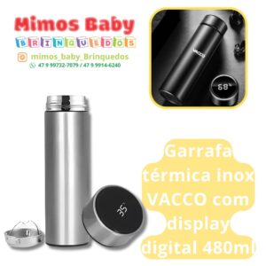 Garrafa térmica inox VACCO com display digital 480ml