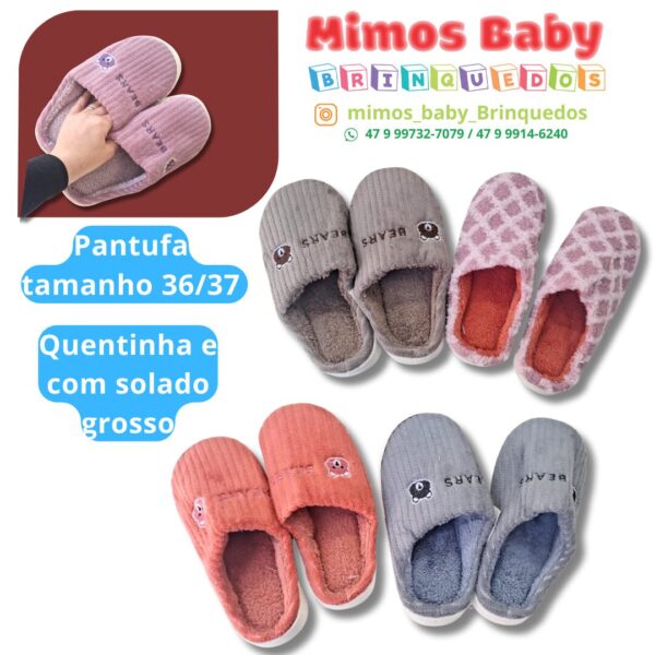 Pantufa tamanho 36/37 Quentinha e com solado grosso