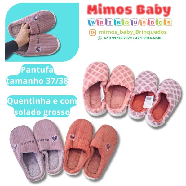 Pantufa tamanho 37/38 Quentinha e com solado grosso