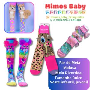 Par de Meia Maluca Meia Divertida, Tamanho único  Veste infantil, juvenil