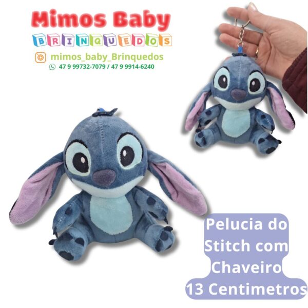 Pelucia personagem com chaveiro, 13 Centimetros