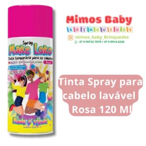 Tinta Spray para cabelo lavável   Rosa 120 Ml