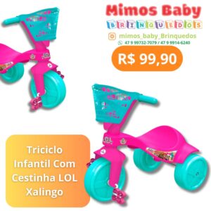 Triciclo Infantil Com Cestinha LOL Xalingo