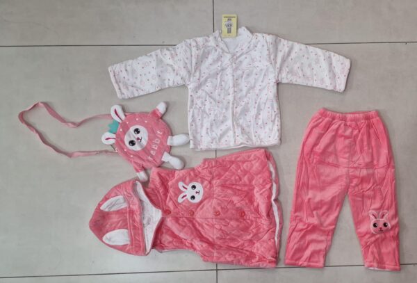 Conjunto 3 Peças Grosso - Calça , Colete e Casaco , Coelho Rosa Claro Tamanho 2 - Image 2