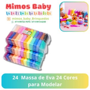 24  Massa de Eva 24 Cores para Modelar