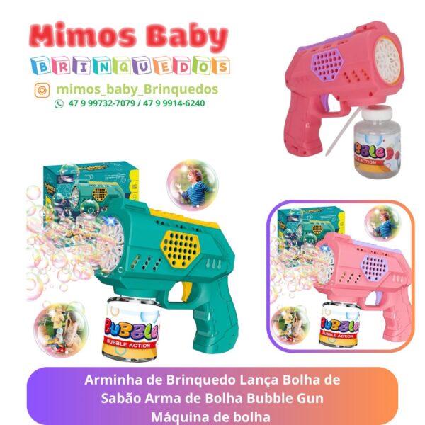 Arminha de Brinquedo Lança Bolha de Sabão Arma de Bolha Bubble Gun Máquina de bolha