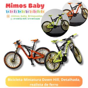 Bicicleta Miniatura Down Hill, Detalhada, realista de ferro
