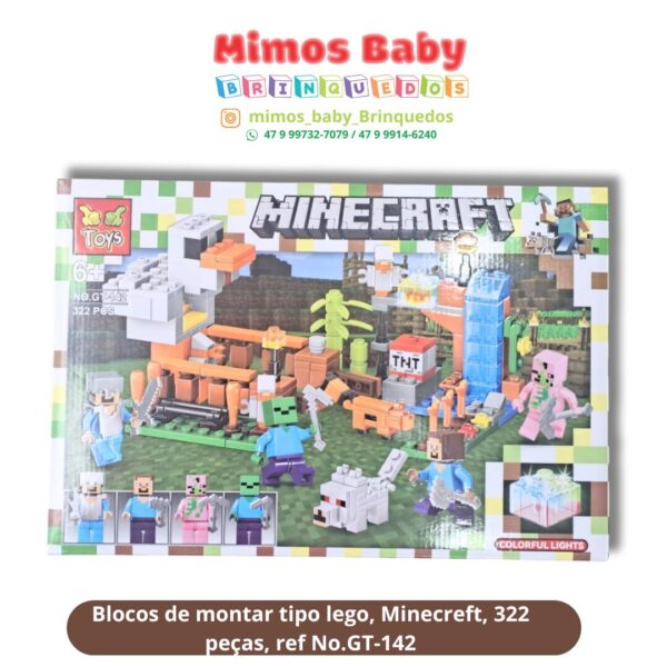 Blocos de montar tipo lego, 322 peças, ref No.GT-142 (2)
