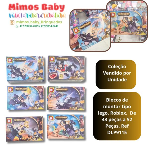 Blocos de montar tipo lego,  De 43 peças a 52 Peças, Ref DLP9115